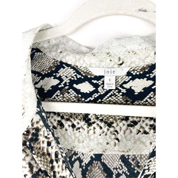 Joie Branka Snakeskin Print Top in Porcelain Size S - Picture 5 of 12